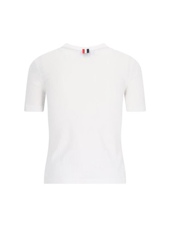  톰브라운 반팔 티셔츠 FJS143A J0066 100 White - THOM BROWNE