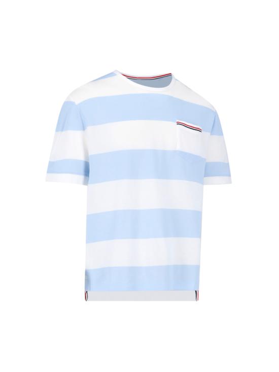  톰브라운 반팔 티셔츠 MJS201A J0049 452 Blue - THOM BROWNE