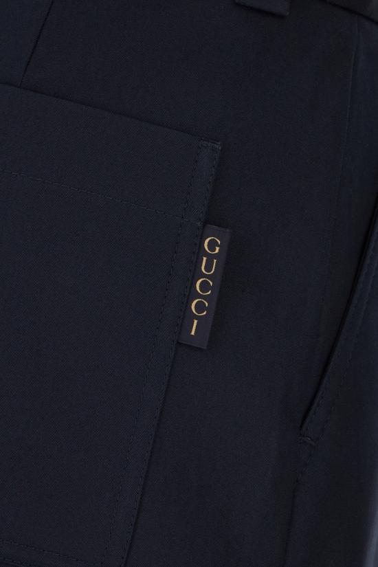 24FW 구찌 웹 디테일 더블 코튼 트윌 쇼츠 784043ZAQH5 4440 INK - GUCCI