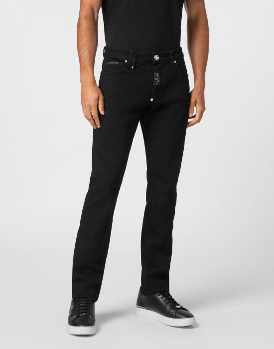  필립 플레인 데님 팬츠 MDT3978 PDE004N 02JB Jet black - PHILIPP PLEIN