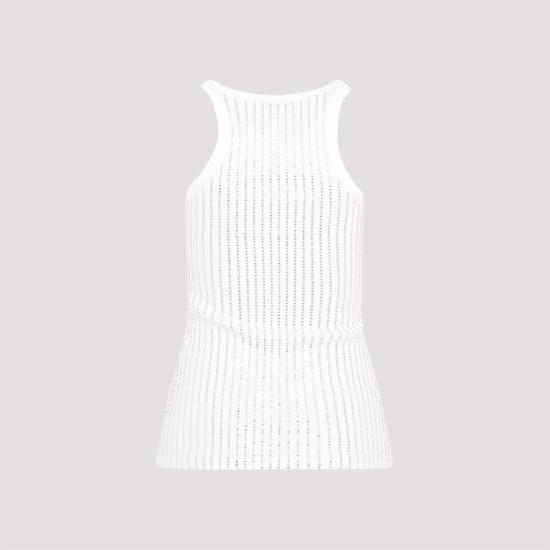 24FW 디 아티코 민소매 티셔츠 247WCT276 J050R White - THE ATTICO