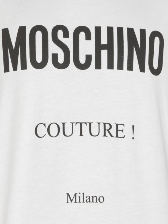 25FW 모스키노 반팔 티셔츠 07195241 1001 White - MOSCHINO