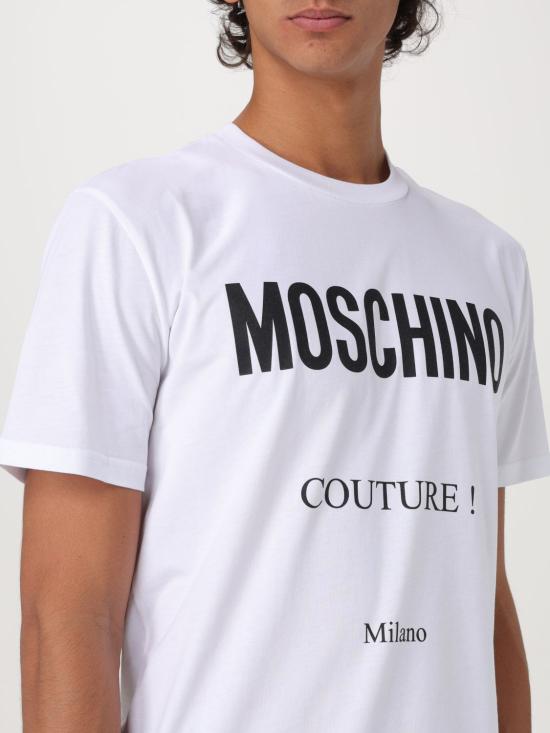 25FW 모스키노 반팔 티셔츠 07195241 1001 White - MOSCHINO