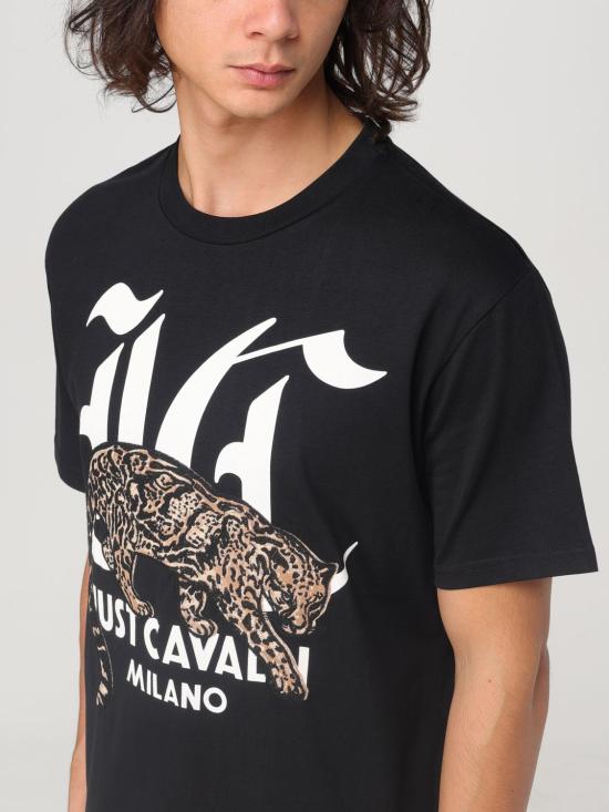  저스트까발리 반팔 티셔츠 77OAHA02CJ718 899 Black - JUST CAVALLI