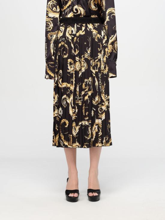 24FW 베르사체 미디 스커트 77HAE8A5NS462 G89 Gold