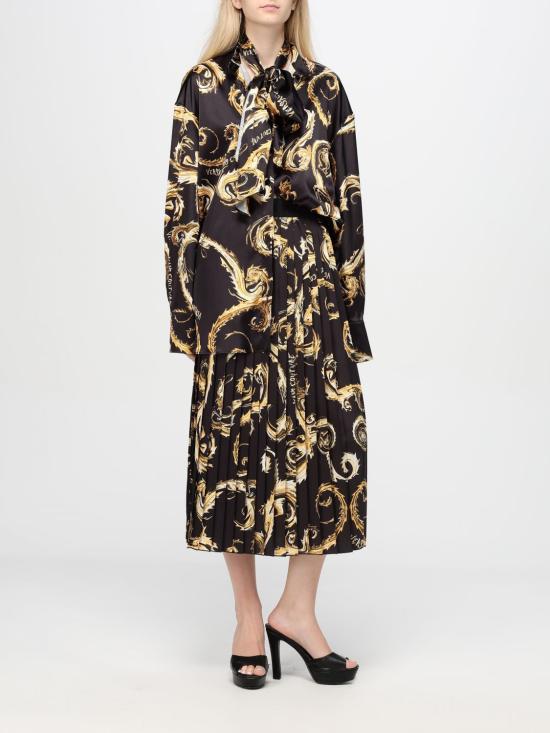 24FW 베르사체 미디 스커트 77HAE8A5NS462 G89 Gold - VERSACE