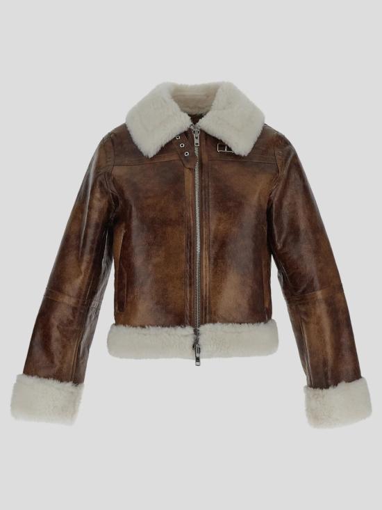 24FW 스탠드스튜디오 코트 61055 915887100 Brownoffwhite