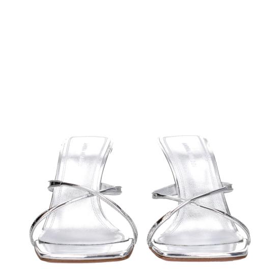 25SS 아미나 무아디 뮬/슬리퍼 ADRIANASLIPPERMIRRORSILVER - AMINA MUADDI