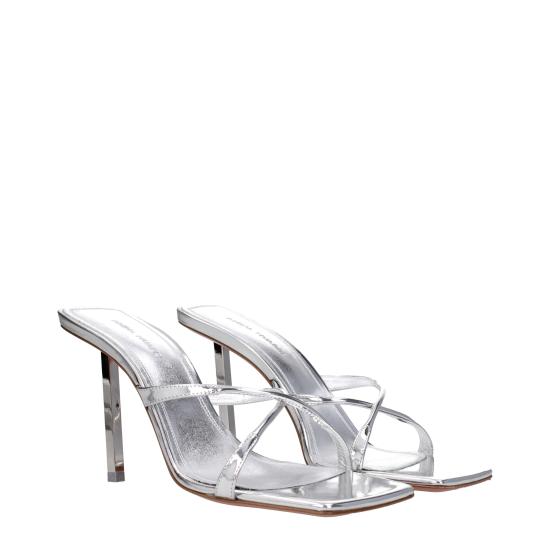 25SS 아미나 무아디 뮬/슬리퍼 ADRIANASLIPPERMIRRORSILVER - AMINA MUADDI