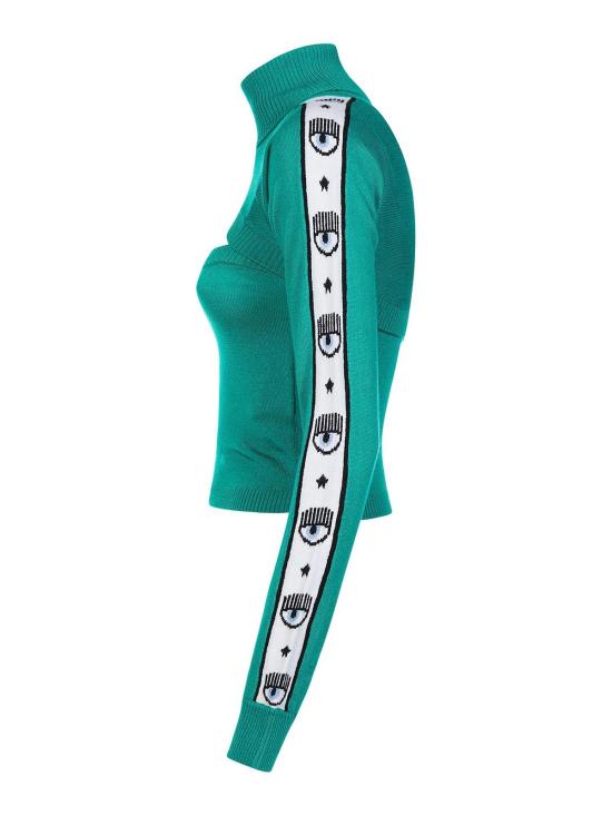  키아라 페라그니 터틀넥 73CBFM04CMH10103 Green - CHIARA FERRAGNI