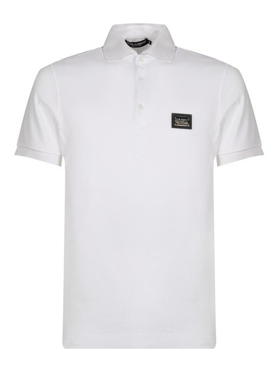  돌체앤가바나 로고 태그 코튼 폴로 셔츠 G8PL4TG7F2HW0800 White