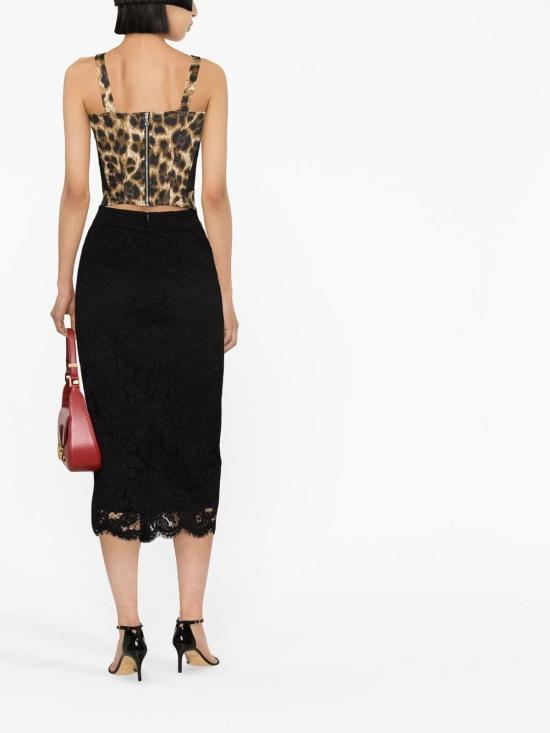  돌체앤가바나 미디 스커트 F4B7ITFLRE1N0000 Black - DOLCE & GABBANA