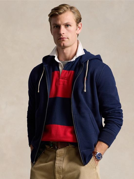  랄프 로렌 로고 자수 지퍼 후드티 710813297004