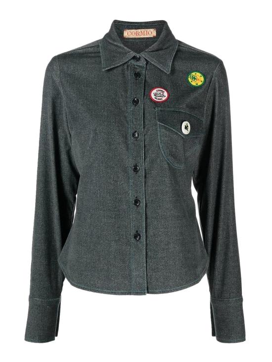  코르미오 셔츠 KATYCOTTONVELVETBLUE Blue