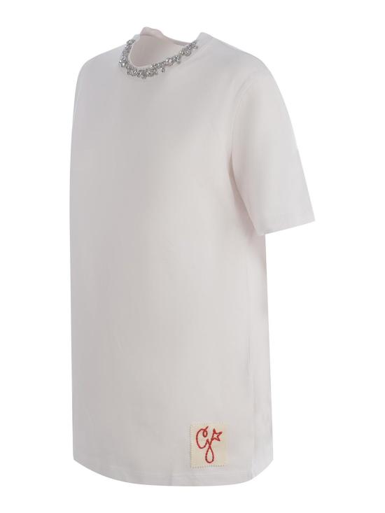 26SS 골든구스 카보숑 크리스탈 티셔츠 GWP01220P00067310363 White - GOLDEN GOOSE