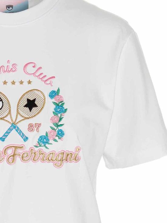  키아라 페라그니 반팔 티셔츠 74CBHT06CJT03003 White - CHIARA FERRAGNI
