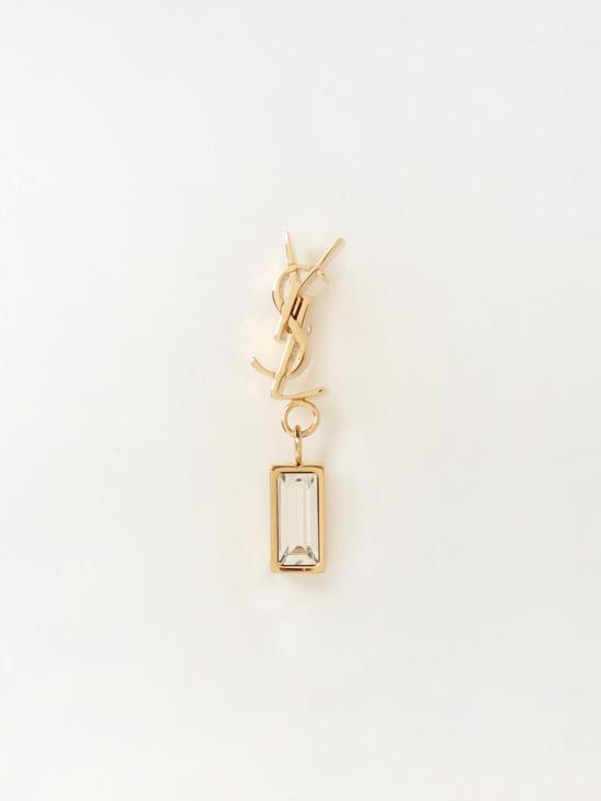 26SS 생로랑 메탈 라인스톤 카산드르 싱글 이어링 746624Y1526 8066 Gold