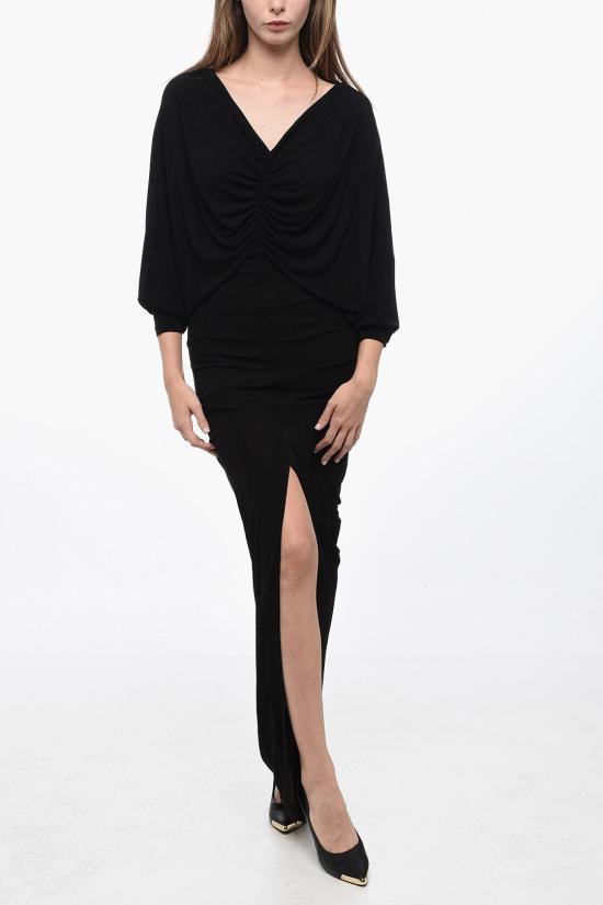  생로랑 롱 원피스 753161 Y7F93 1000 Black