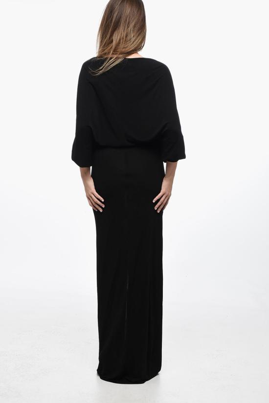  생로랑 롱 원피스 753161 Y7F93 1000 Black - SAINT LAURENT