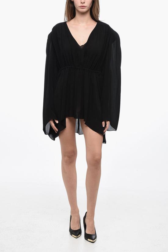  워드로브NYC 숏 원피스 W5035R13 BLACK GATHERED V NECK Black