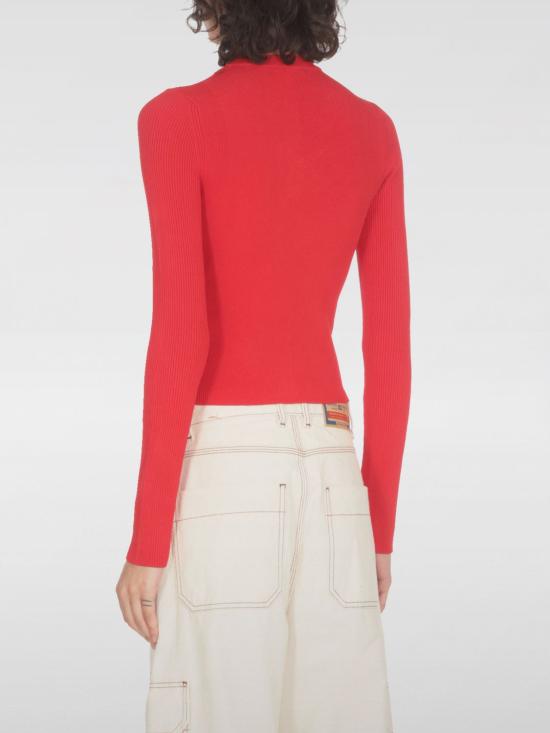 25FW 디젤 M-발라리 오발 D 립 니트 비스코스 블렌드 탑 A153280DLAX 42A Red - DIESEL