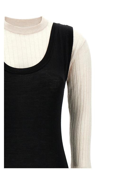 24FW 마르니 미디 원피스 ABMD0229Q0UFW531BIN99 White Black - MARNI