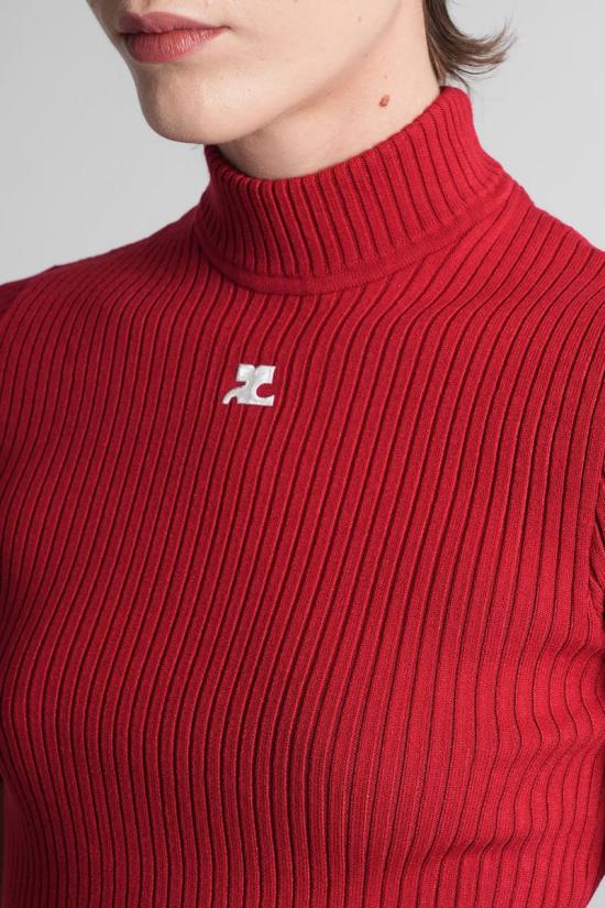 25FW 쿠레쥬 터틀넥 408096 PERMPU026FI0001 RED - COURREGES