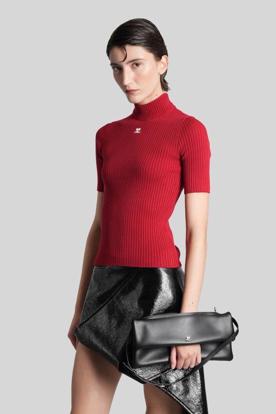 25FW 쿠레쥬 터틀넥 408096 PERMPU026FI0001 RED - COURREGES