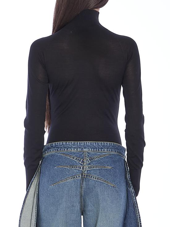 25FW 알라이아 긴팔 티셔츠 AA9B03026M894 BLACK - ALAIA