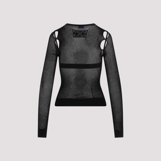  오프화이트 탑 OWHT020S24KNI001 1010 Black - OFF WHITE