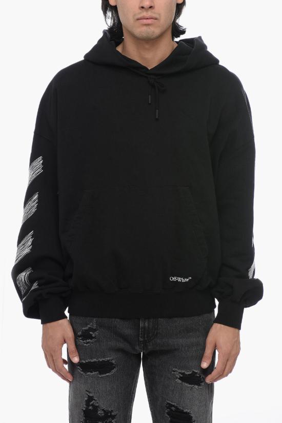  오프화이트 후드 티셔츠 OMBB110S23FLE0051001 Black