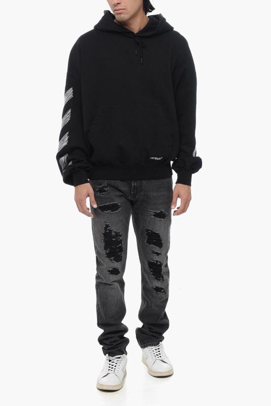  오프화이트 후드 티셔츠 OMBB110S23FLE0051001 Black - OFF WHITE