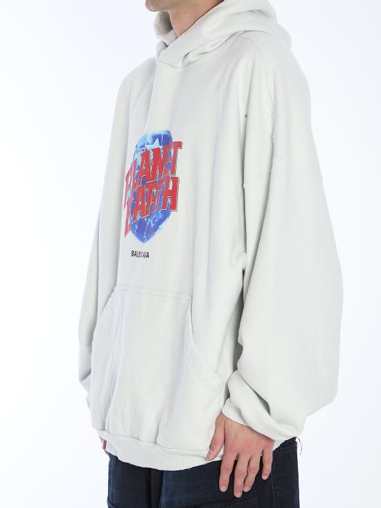  발렌시아가 후드 티셔츠 803265 WHITE - BALENCIAGA