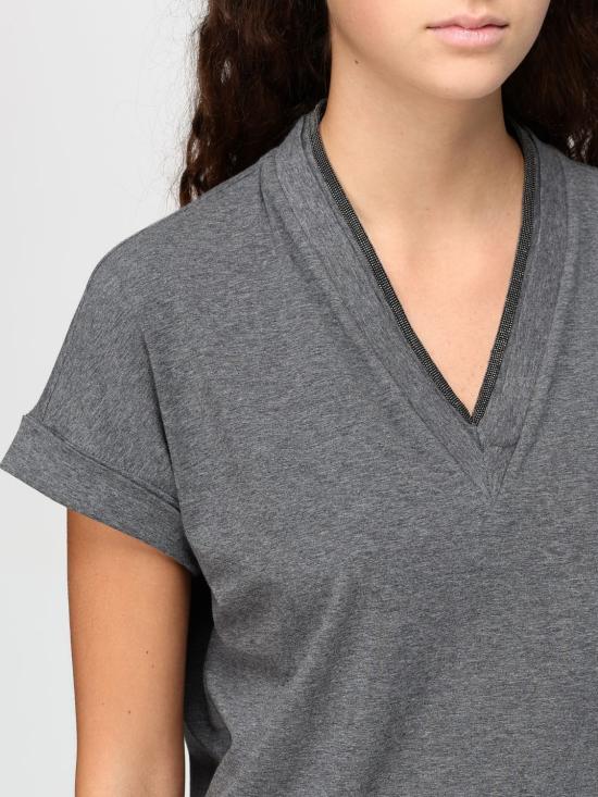  브루넬로 쿠치넬리 반팔 티셔츠 M0T18BD222 CV563 Lead - BRUNELLO CUCINELLI