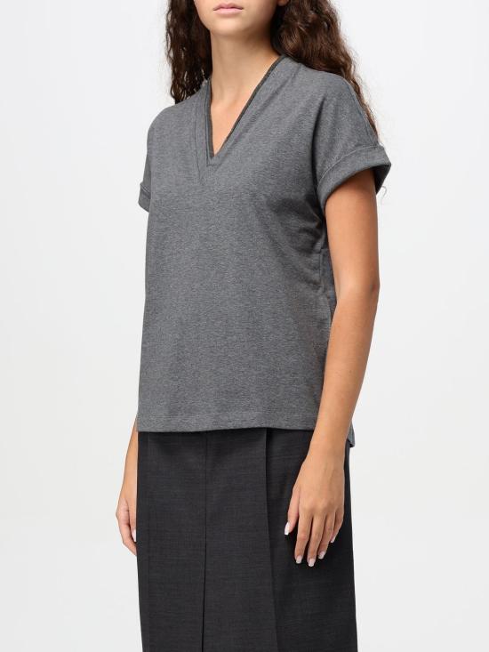  브루넬로 쿠치넬리 반팔 티셔츠 M0T18BD222 CV563 Lead - BRUNELLO CUCINELLI