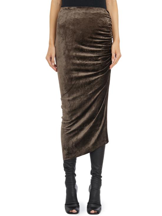 24FW 릭 오웬스 롱 스커트 ILI02D5310VST184 Brown