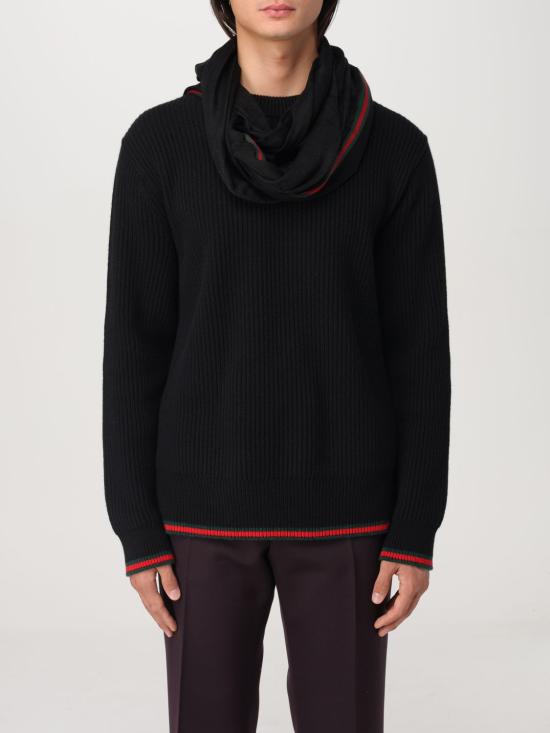 24FW 구찌 GG 로고 자카드 머플러 7952844G483 1066 Black - GUCCI