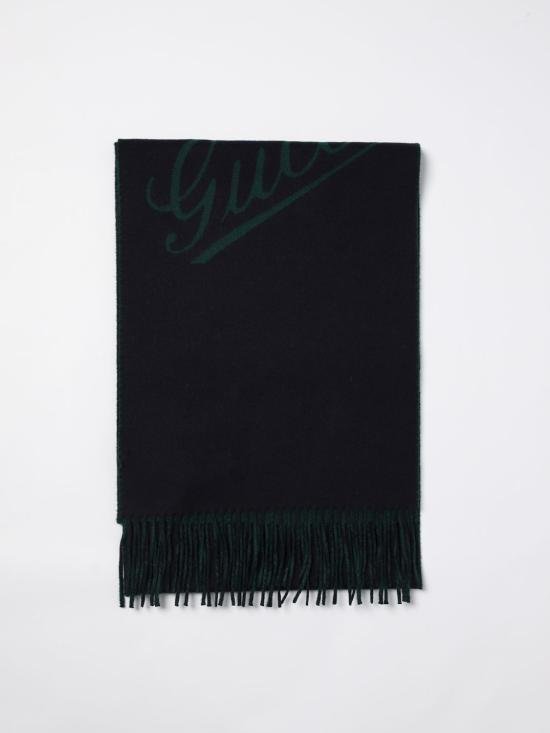 24FW 구찌 로고 자카드 울 캐시미어 머플러 7952734GAIM 4166 Navy