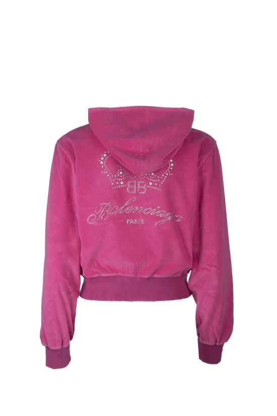  발렌시아가 후드 티셔츠 791755TQVU8 5803 DARK PINK - BALENCIAGA