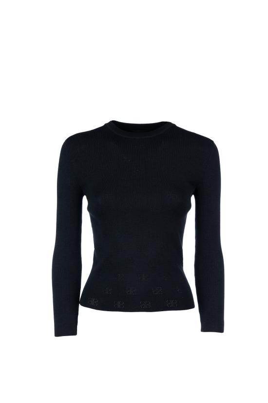 24FW 발렌시아가 긴팔 티셔츠 793613T5215 1000 BLACK