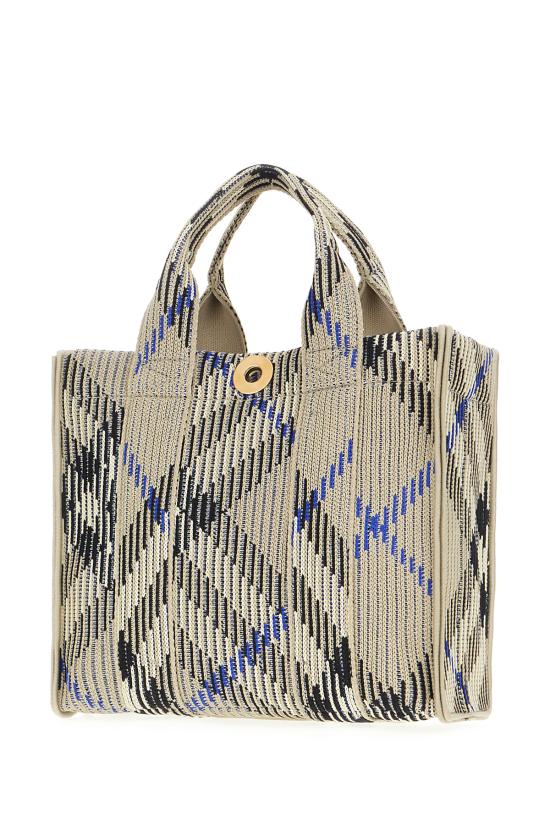  버버리 미니 체크 니트 토트 리첸 8090404 B9629 LICHEN - BURBERRY
