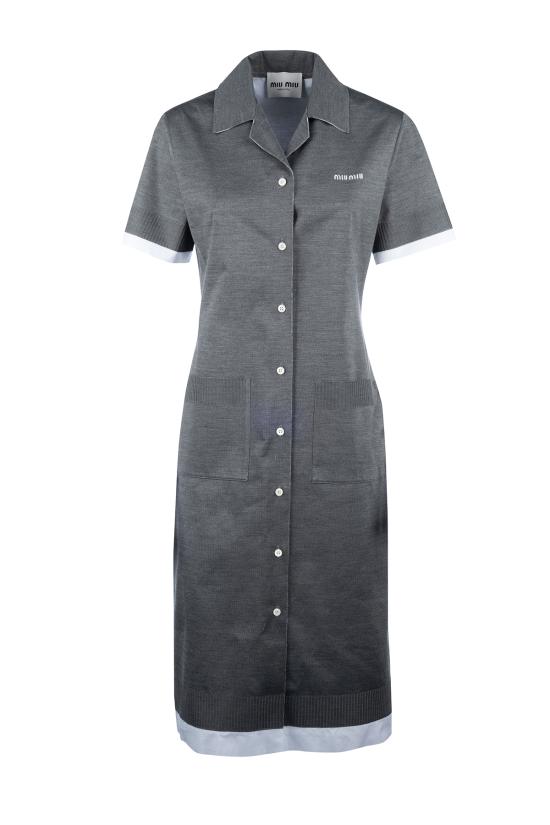 24FW 미우미우 롱 원피스 MF555315Q9 F0I13 ARDESIA BIANCO