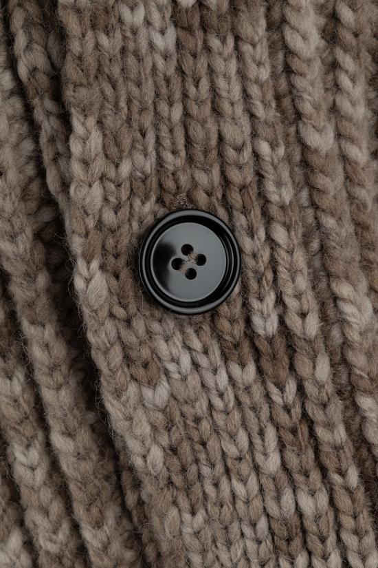 24FW 아미 가디건 UKC056KN0051 2008 DARK COFFEE LIGHT SAND - AMI