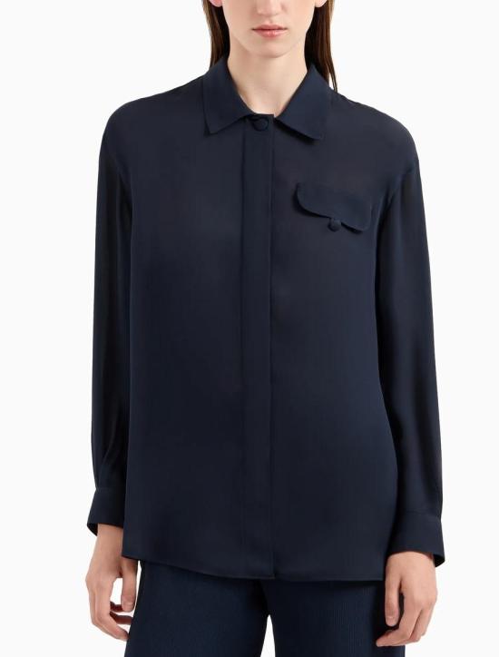 24FW 엠포리오 아르마니 블라우스 EW000169TE10518UB109 BLUE - EMPORIO ARMANI