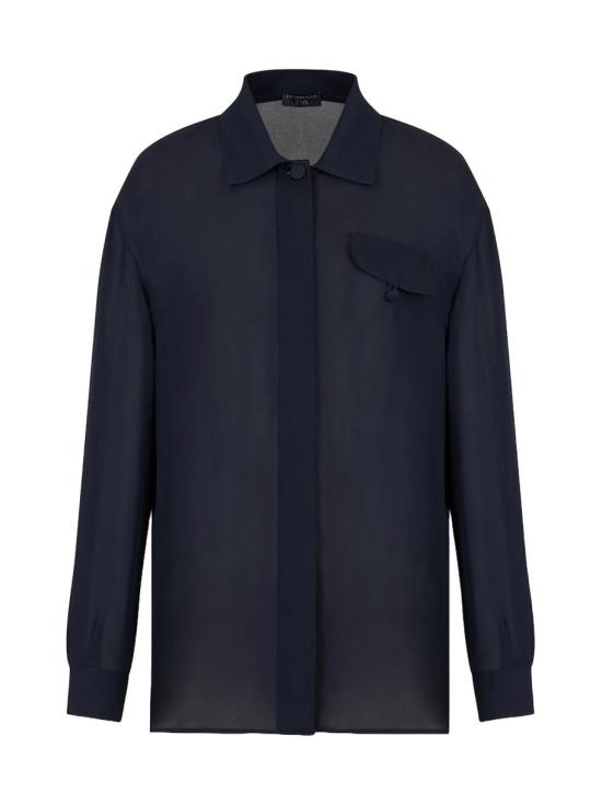 24FW 엠포리오 아르마니 블라우스 EW000169TE10518UB109 BLUE
