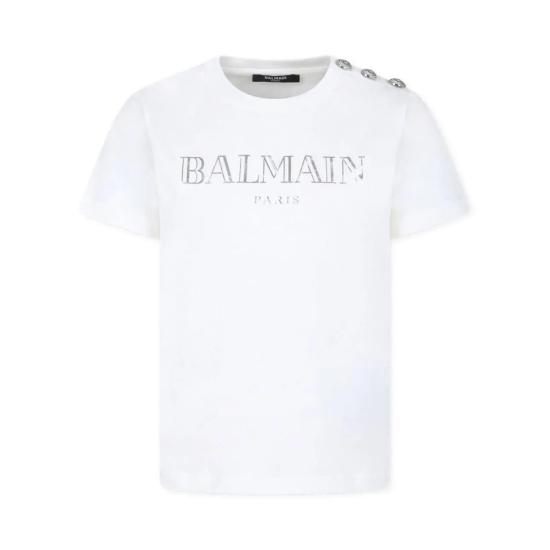  [키즈] 발망 티셔츠 BV8Q21Z0116 102AG IVORY SILVER