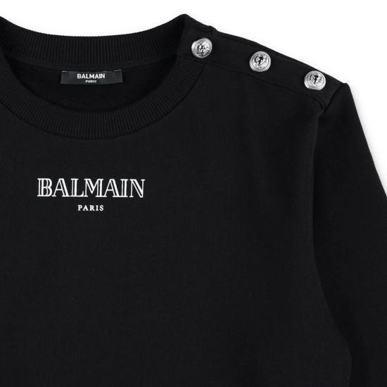 24FW [키즈] 발망 트레이닝 상의 BV4Q10Z1753 930BC BLACK WHITE - BALMAIN