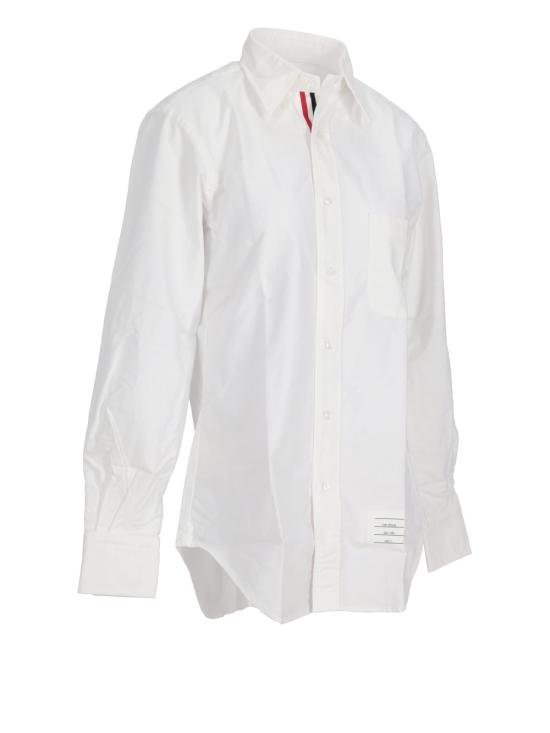 25SS 톰브라운 옥스포드 클래식 그로그랭 플래킷 셔츠 MWL010EF0313 100 WHITE - THOM BROWNE