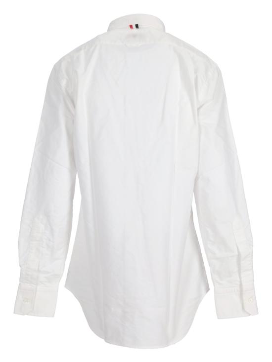 25SS 톰브라운 옥스포드 클래식 그로그랭 플래킷 셔츠 MWL010EF0313 100 WHITE - THOM BROWNE