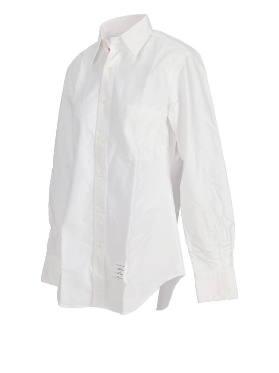 25SS 톰브라운 옥스포드 클래식 그로그랭 플래킷 셔츠 MWL010EF0313 100 WHITE - THOM BROWNE